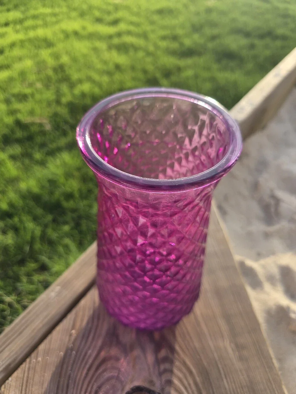 Vibrant Pink Textured Glass Vase - Home Accents